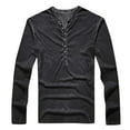 thumbnail image 4 of Awdenio Mens Distressed Henley Shirts Front Placket Retro Long Sleeve Tee Shirts Button Down T-Shirts for Men, 4 of 6