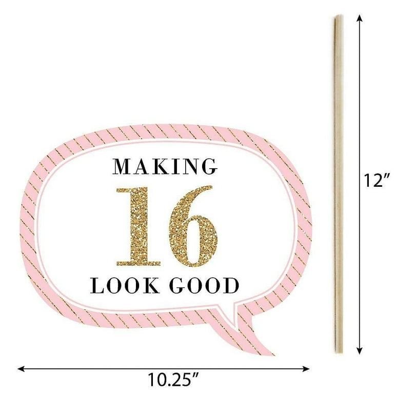 Big Dot of Happiness Funny Chic Sweet Sixteen Birthday - Pink, Black and Gold - 16th Birthday Party Photo Booth Props Kit - 10 Piece - Walmart.com big-dot-of-happiness-funny-chic-sweet-sixteen-birthday-pink-black-and-gold-16th-birthday-party-photo-booth-props-kit-10-piece-walmart-com