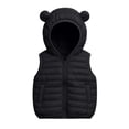 thumbnail image 5 of BLVB Boys Girls Hooded Puffer Vest Winter Lightweight Sleeveless Cute Ears Zipper up Jacket Waistcoat for Kids(Black,10-11 Years), 5 of 9