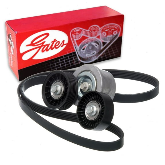 Gates Complete Serpentine Belt Drive Component Kit compatible with Dodge Ram 1500 3.7L 4.7L V6 V8 2008-2010
