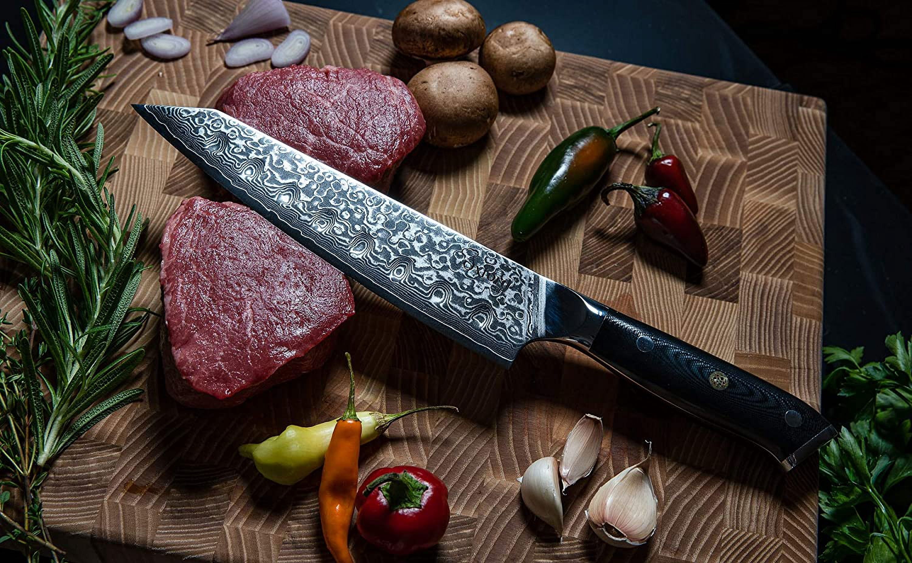 Kiritsuke Chef's Knife 8 Inch Damascus Japanese VG10 Super Steel 67 Layer High Carbon Stainless Steel