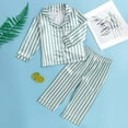 thumbnail image 2 of Ketyyh-chn99 Boys Girls Ribbed Knit Pajamas Sets 2pc Soft Girls Pajamas Clothes Set With Checkered Printed Pajamas For Boys Girls Size for 18-24 Months,Light Blue, 2 of 7