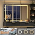 thumbnail image 4 of LUXOAK 48" Vanity Desk with 35" Lighted Mirror, Large Makeup Vanity Cabinet with 5 Drawers, Black, 4 of 10