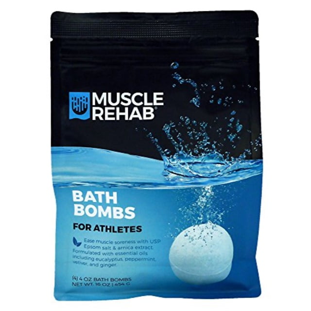 Muscle Rehab Bath Bombs for Athletes, White, 16 Ounce