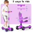 thumbnail image 3 of Kids Kick Scooter with Adjustable Handlebars, Removable  & Lighted Wheels for Ages 3-12, 3 of 7