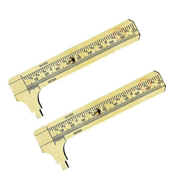 Riwesomey Calibrador portátil Mini calibre deslizante regla deslizante de latón herramienta de medición manual calibre deslizante de 100mm calibre Artesanía 2 escala 100mm