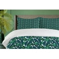 thumbnail image 4 of Ambesonne Philodendron Duvet Cover Sets, Exotic Leaf Plant Art, 2-Queen, Hunter Green and Petrol Blue, 4 of 7