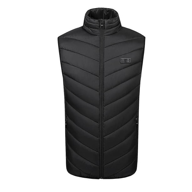 Chaleco calefaccionado para hombres, controlador inteligente 2 en 1, 11 zonas calefactadas, chaqueta calefactable recargable por USB, chaleco de caza calefaccionado de invierno sin batería (4XL negr