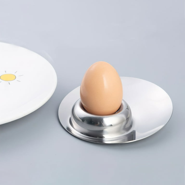 Egg Cups Plates with Base Stainless Steel Single Egg Holder Tray Cup for  Breakfast Household Kitchen Tool