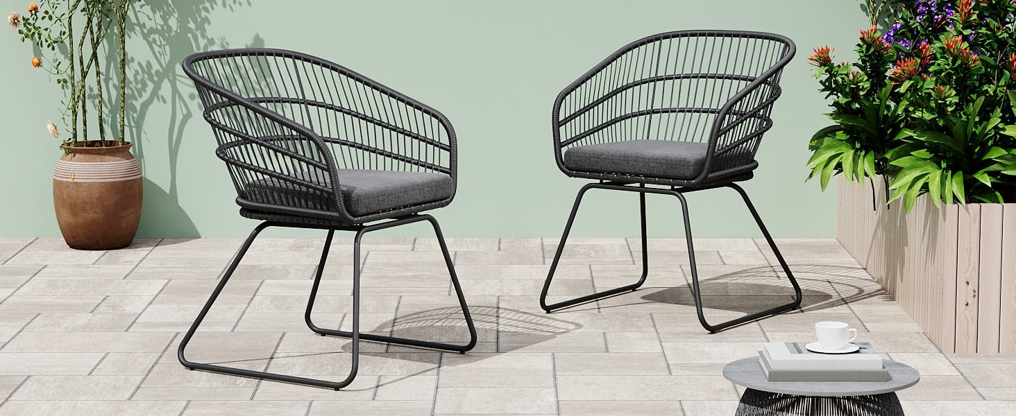 Euroco TERRY CHAIR,2PCS with 2 Cushions,Gray