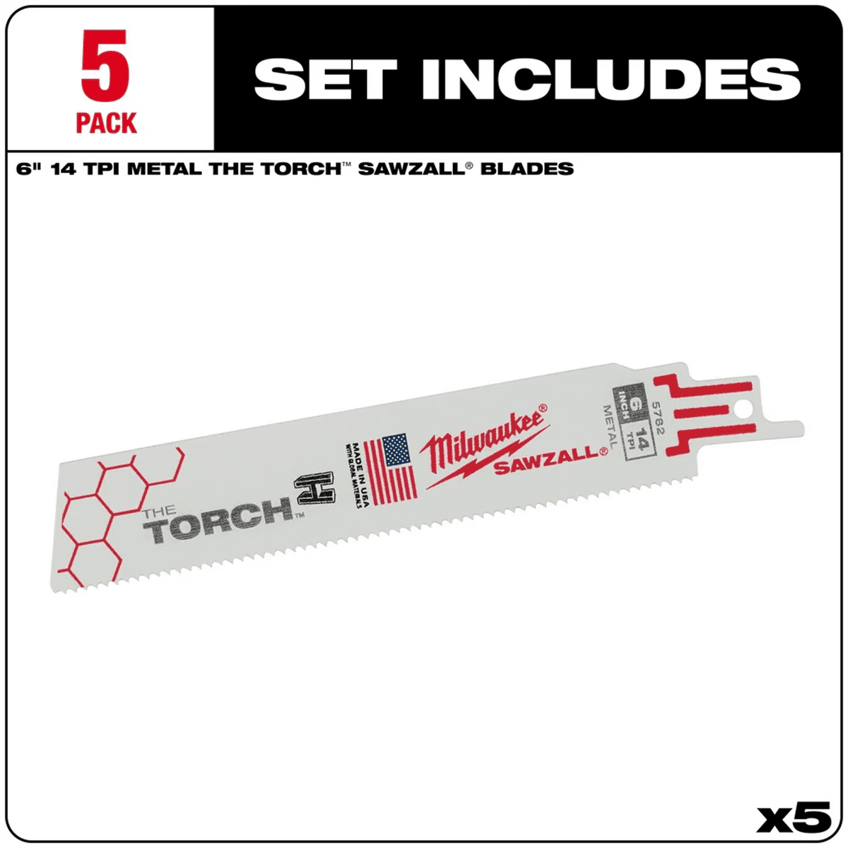 Milwaukee Tool 6" 14 TPI The Torch SAWZALL Blades (10 Pk Bulk)