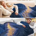 thumbnail image 5 of YAZAOO Travel Blanket Camping Blankets Fashion Glowing Celestial over Ocean Patten, 5 of 8
