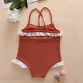 thumbnail image 2 of URMAGIC Toddler & Baby Girls Cotton One-Piece Cross Back Swimsuit Lace Ruffles Bikini Swimwear, 2 of 6