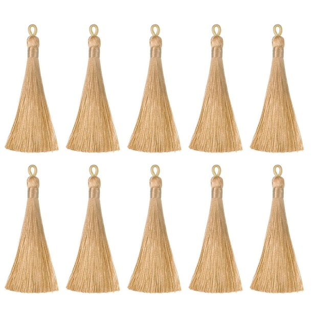 Marcapáginas Unique Bargains 20uds 3.66' Sedoso Suave Mini Borla con Lazos para Llavero Graduación Caqui