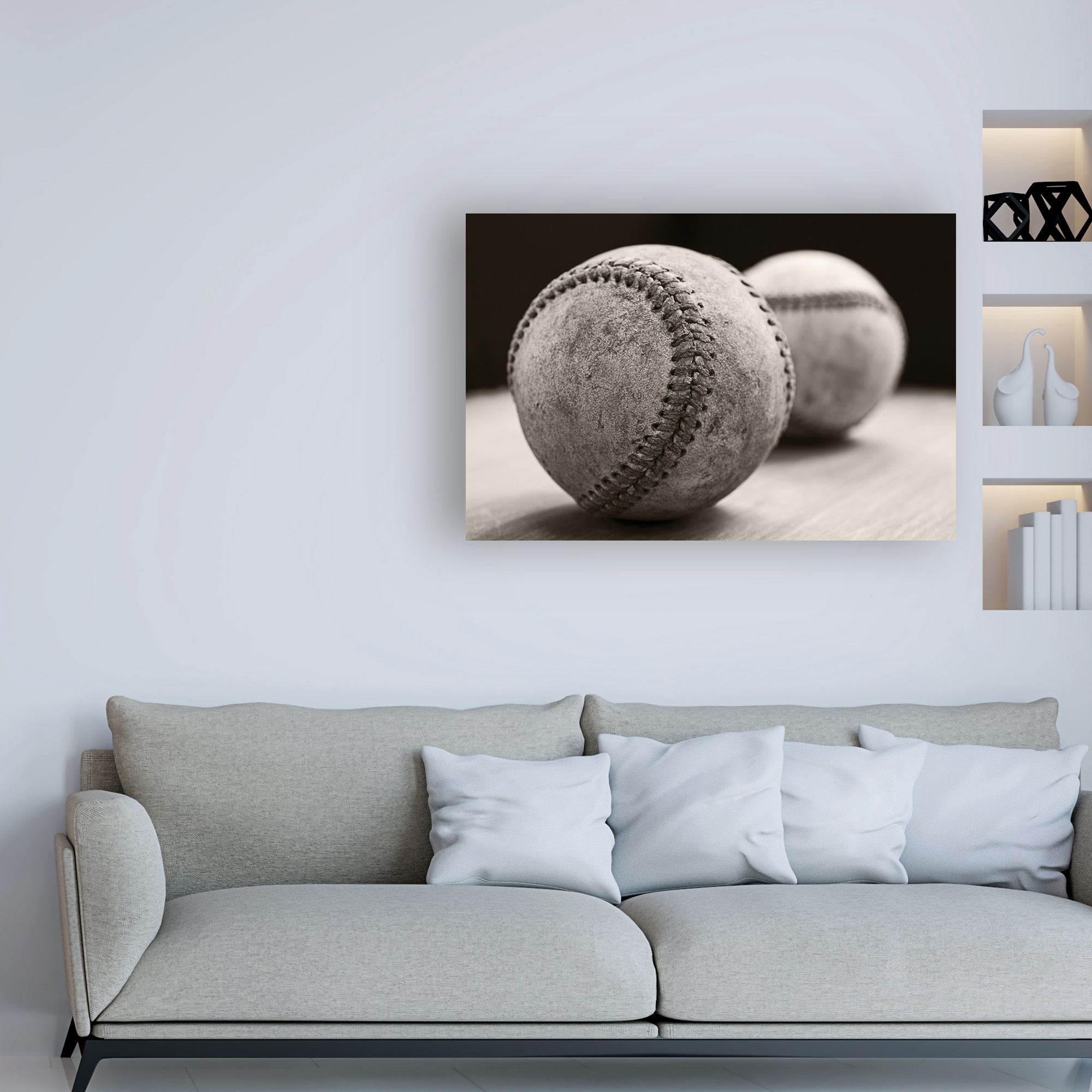 Trademark Fine Art 'Old Baseballs' Canvas Art by Edward M. Fieldin