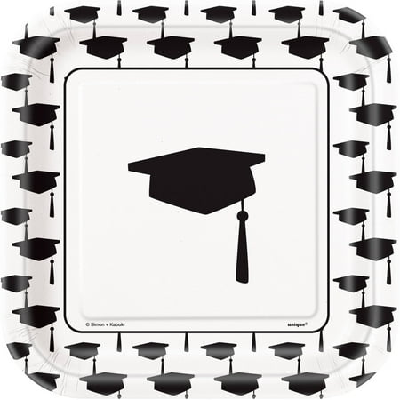 - Square Classic Graduation Paper Plates, 7 in, 10ct