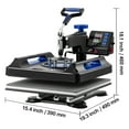 thumbnail image 3 of KFFKFF Heat Press, 15x15 inch, 8-in-1 Transfer Kit with 30 oz Cup Press, 360° Rotating Digital T-Shirt Printer, Teflon Finish, for Apparel/Mugs/Caps/Dishes, Black & Blue, 3 of 9