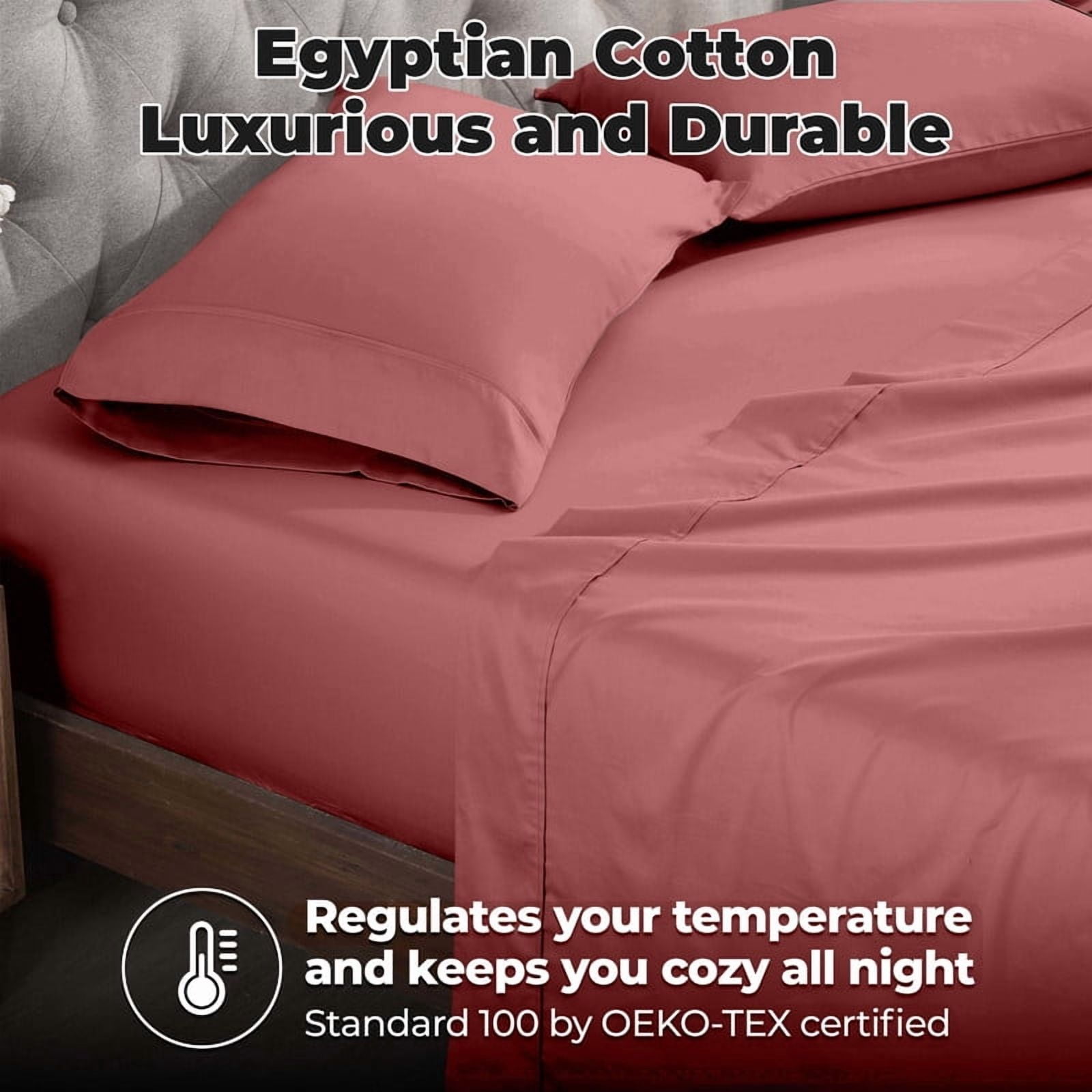 Superior Egyptian Cotton 400 TC Pillowcases, Set of 2, King Size, Blush