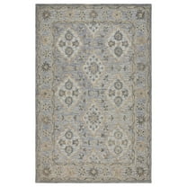 Ox Bay Epoch 9' x 12' Blue/Gray Floral Lattice Hand-Tufted Wool Blend Indoor Area Rug