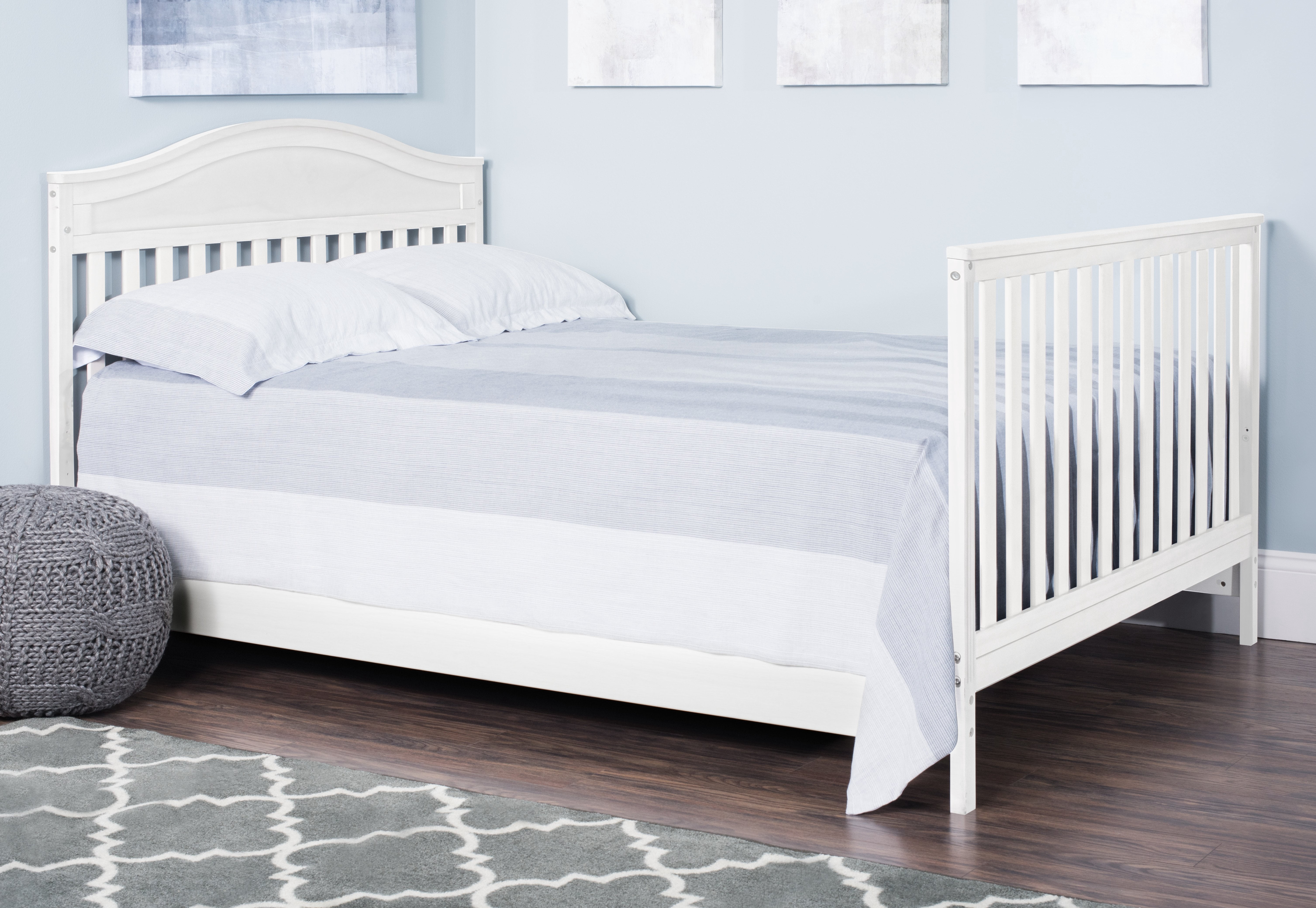 Child Craft 4-in-1 Convertible Baby Crib - White Wash - Sidney Collection