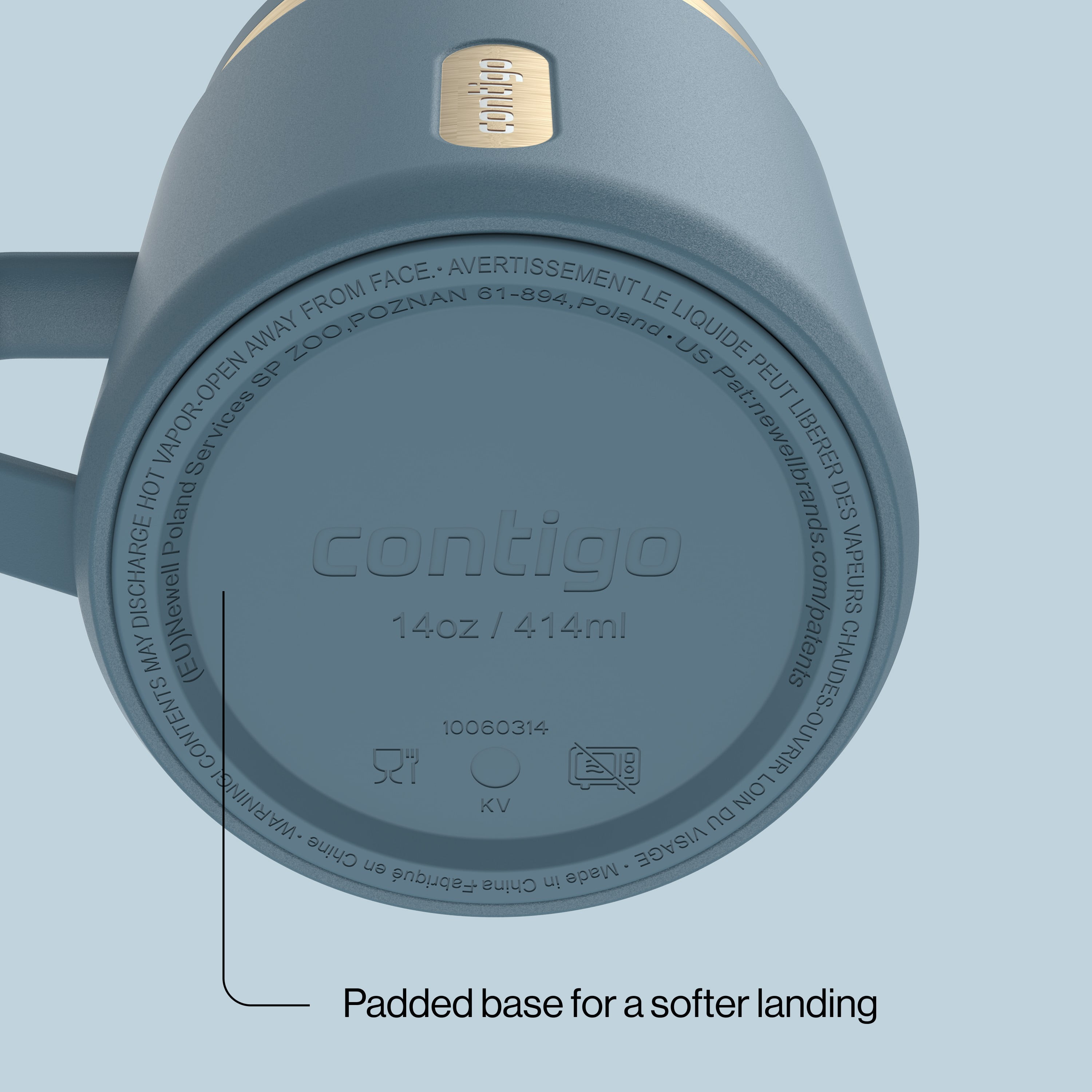Contigo SnapSeal Insulated Stainless Steel Travel Coffee/Tea Mug, 14 oz (414 ml) – Compact, Leak-Proof, BPA-Free, Lead-Free, Dishwasher Safe