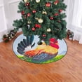 thumbnail image 2 of FMSHPON Cock Poster Color Xmas Christmas Tree Skirt Stand Mat for Holiday Party Decoration Indoor Outdoor 48 inches, 2 of 3