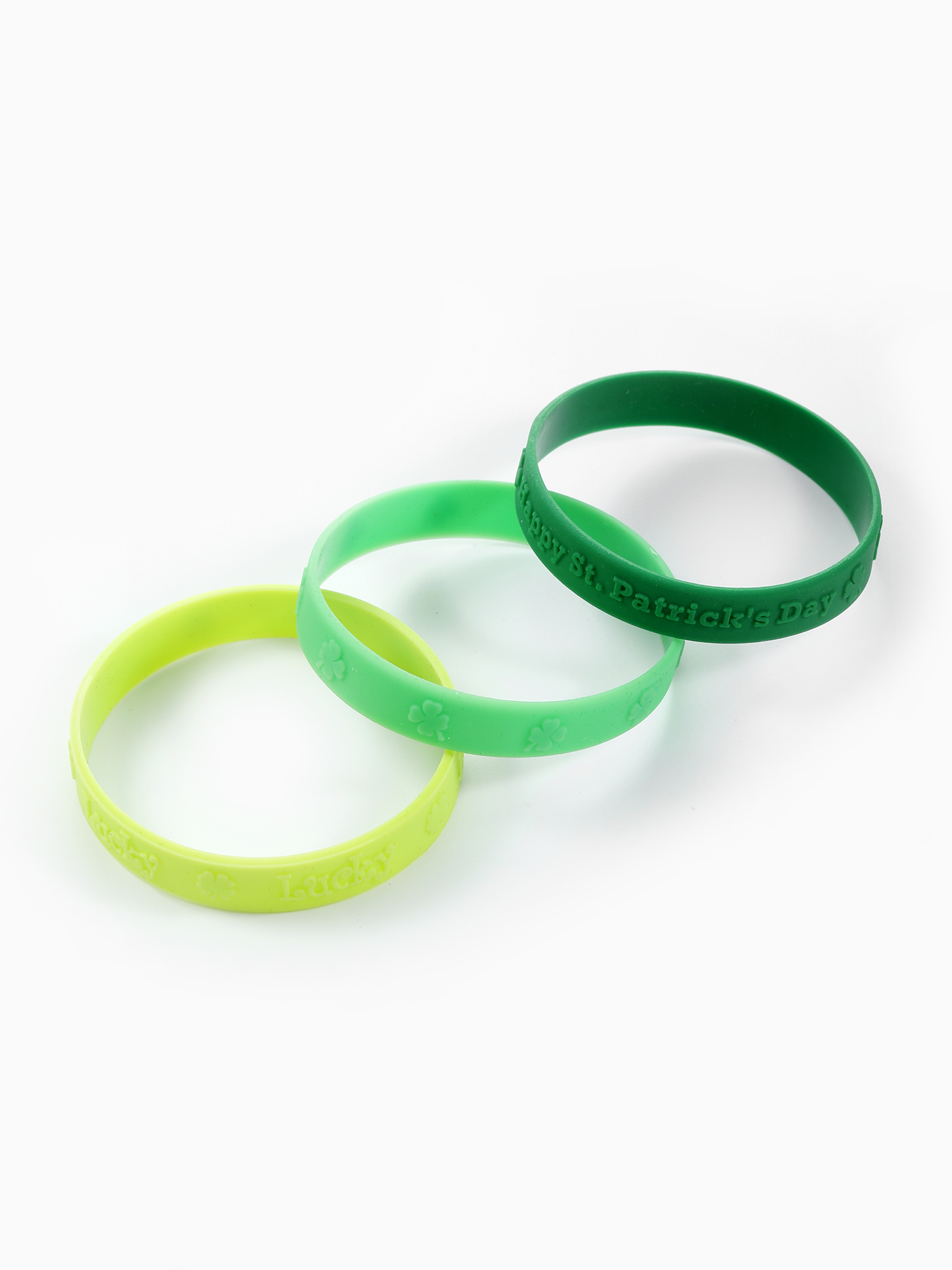 Way to Celebrate St. Patrick's Day Green Lucky Bracelets, 3 Piece