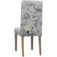 thumbnail image 4 of RYLABLUE Marble Pattern Stretch Chair Cover Protector Seat Slipcover for Dining Room Hotel Wedding Party Set of 4, 4 of 5