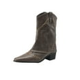 thumbnail image 2 of Miluxas Women Boots Fold Over Mid Calf Chunky Heel Knee High Pointed Toe Pull On Fold Over Boots Khaki 7.5(40), 2 of 9