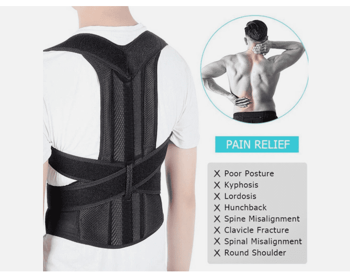 Adjustable Posture Corrector Shoulder Brace with Low Back Support Belt for Men