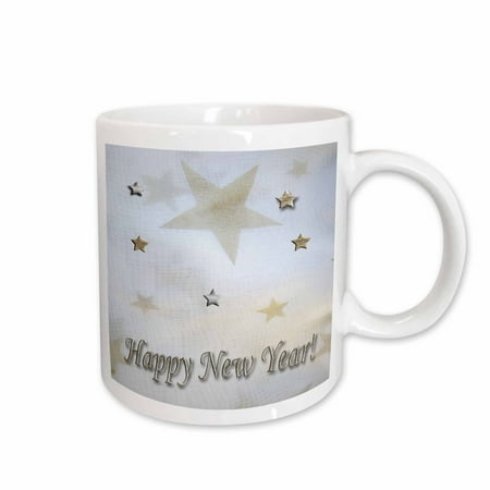 

3dRose Gold and Silver Happy New Years Ceramic Mug 11-ounce
