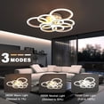 thumbnail image 2 of OUQI Modern LED Ceiling Light, 120W 10800LM Flush Chandelier with Remote, 28.8 inch Dimmable 2800K-7000K Adjustable Color Temperature, 9 Ring Design for Living Room Bedroom Office Dining Room, 2 of 3