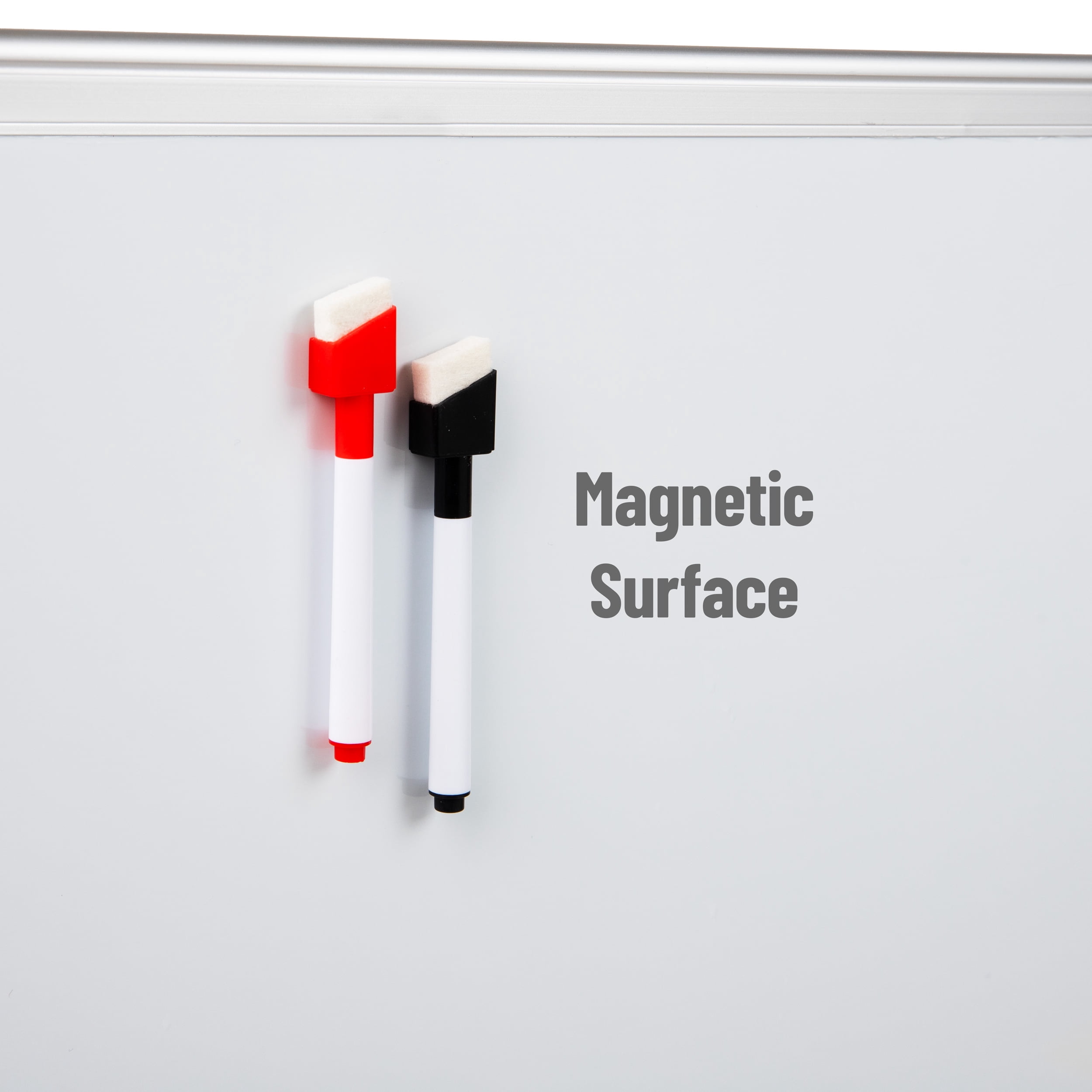 Mind Reader Dry Erase Magnetic White Board, Wall Mount with Eraser Marker Shelf, White