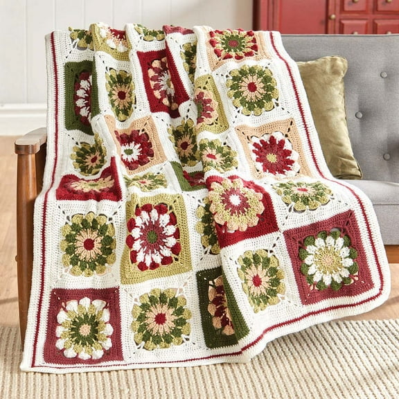 Herrschners® Christmas Blossoms Afghan Crochet Kit