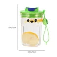 thumbnail image 3 of Yhmxh 20 oz Water Bottle No Straw, BPA Free Portable Clear Bottles with Rope, Wide Mouth Push Pull Cap Leak Proof Plastic Cup with Flip Up Lid, Suit Sports School Travel Office Gym(Green), 3 of 6