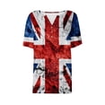 thumbnail image 4 of Lilgiuy Womens 4th of July Tops V Neck Buttons Trendy Shirts Short Sleeve Dressy Blouses 2024 American Flag Star Print Shirts Clothes(Red,S), 4 of 5