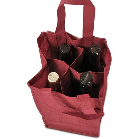 

Burgundy 4-Bottle Wine Carrier Bags 7 X 7 X 14 | Quantity: 100 by Paper Mart