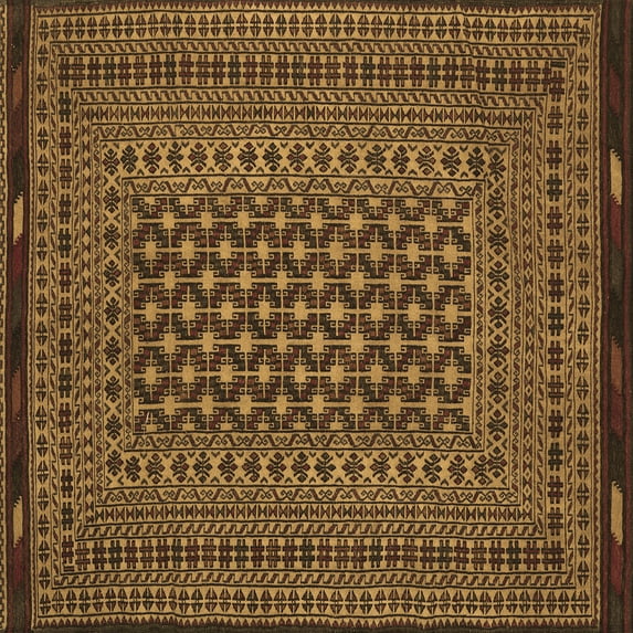 Ahgly Company Indoor Square Southwestern Brown Country Area Rugs, 4' Square