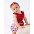thumbnail image 6 of EnJoCho My First 4th of July Baby Boy Outfit Baby Girls 4th of July 𝖱omper Dress Sleeveless Stars Stripes Print Jumpsuit with Headband Independence Day Clothes, 6 of 8