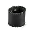 thumbnail image 4 of Coastal Jewelry Stitched Black Leather Wide Cuff Bracelet (62mm), 4 of 4