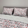 thumbnail image 2 of I Love You Comforter & Sham Bedding Set, Beauty of Love Style Typography Birthday Forever Never Let Me Go Print, 3 pcs Duvet Set Microfiber Filling Quilt, 5 Sizes, Red Black White, by Ambesonne, 2 of 4