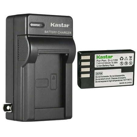 Kastar 1-Pack Battery and AC Wall Charger Replacement for Pentax D-Li109 Battery Pentax D-BC109 Charger Pentax K-R KR K-30 K30 K-50 K50 K-70 K70 K-500 K500 K-S1 KS1 K-S2 KS2 KP KF Camera