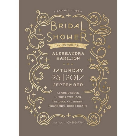 Glamorous Bride Standard Bridal Shower Invitation