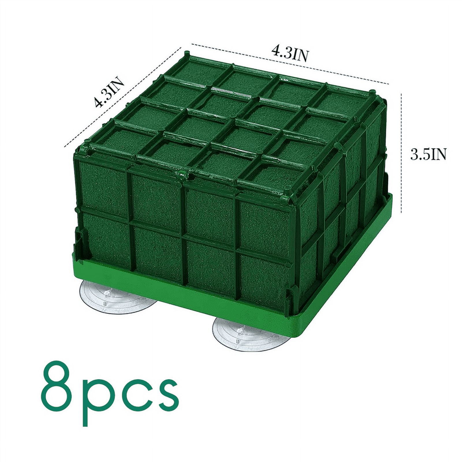 8 Pieces Cage Floral Foam for Flowers Square Floral Foam Cage Flower Holder with Floral Foam for Green foam + plastic
