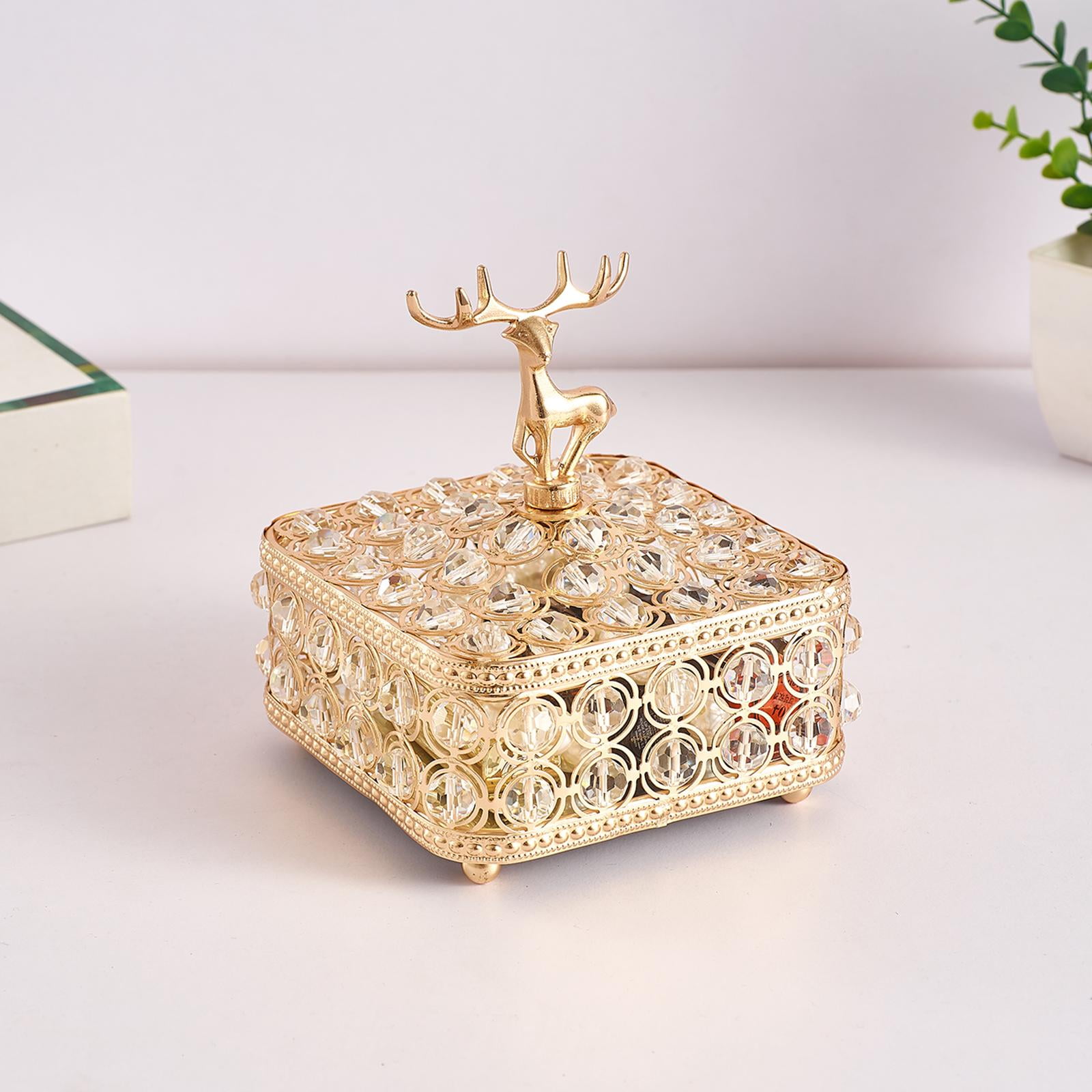 Multifunctional Jewelry Organizing Box Decoration Metal with Lid Dustproof Containers for Bracelets Necklaces Scrunchie Bedroom Hairpin ,