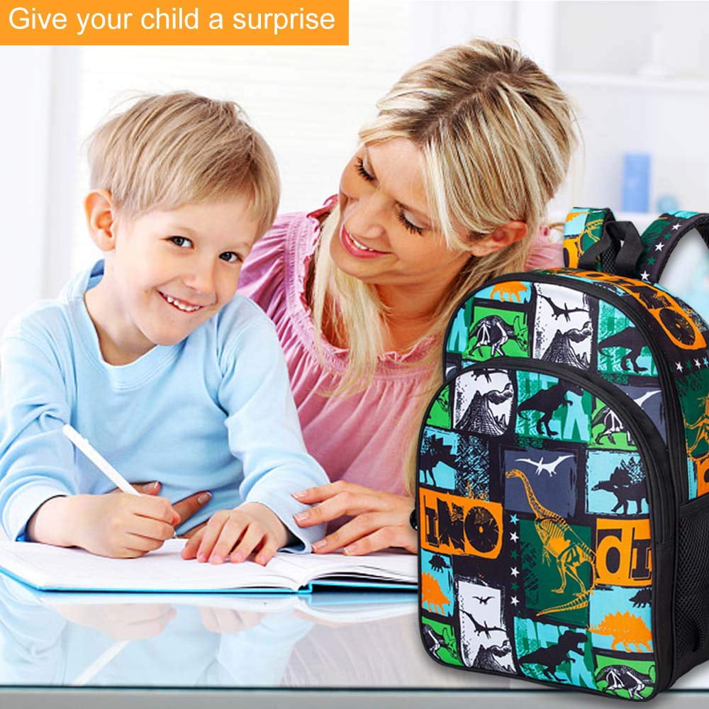 Dinosaur Backpack for Boys 16 Preschool Bookbag and Lunch Box 