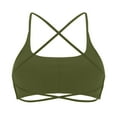 thumbnail image 6 of VISALY Sports Bras For Women Racerback Bra Women's Sports Bra Padded Crossed Back Bustier Without Underwire Spaghetti Straps For Yoga Fitness wireless bras Padded Bra Comfortable Bras Army Green L, 6 of 9