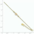 thumbnail image 2 of 14k Tri Color Gold Heart 9 Inch Plus 1 Anklet Ankle Bracelet Love Puffed, 2 of 6