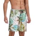 thumbnail image 2 of Wukai Watercolor Palm Tree Men’s Short Pajama Pants With Pockets Soft Sleep Pj Shorts for Men-X-Large, 2 of 6