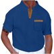 thumbnail image 2 of pstuiky Mangas cortas para hombre, Camiseta deportiva de manga corta con cuello redondo y botones degradados a rayas para hombre camisetas de hombre xl, 2 of 6